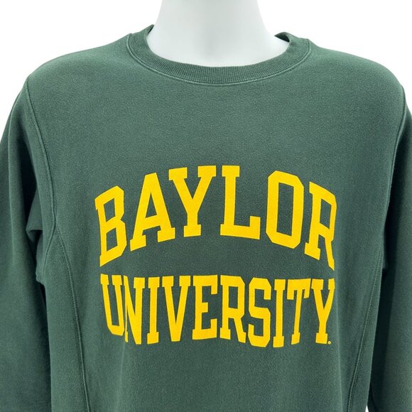 Vintage Champion Baylor University Adult Small Sweatshirt Reverse Weave Green - Picture 2 of 5
